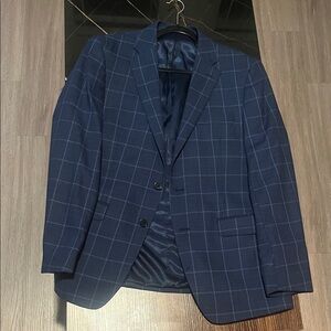 Men's Blue Checkered Blazer Calvin Klein